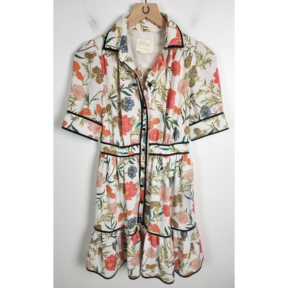 kate spade Dresses & Skirts - Kate Spade Women's Sz. 0 Floral Blossom Fluid Tiered Collared Shirt Dress